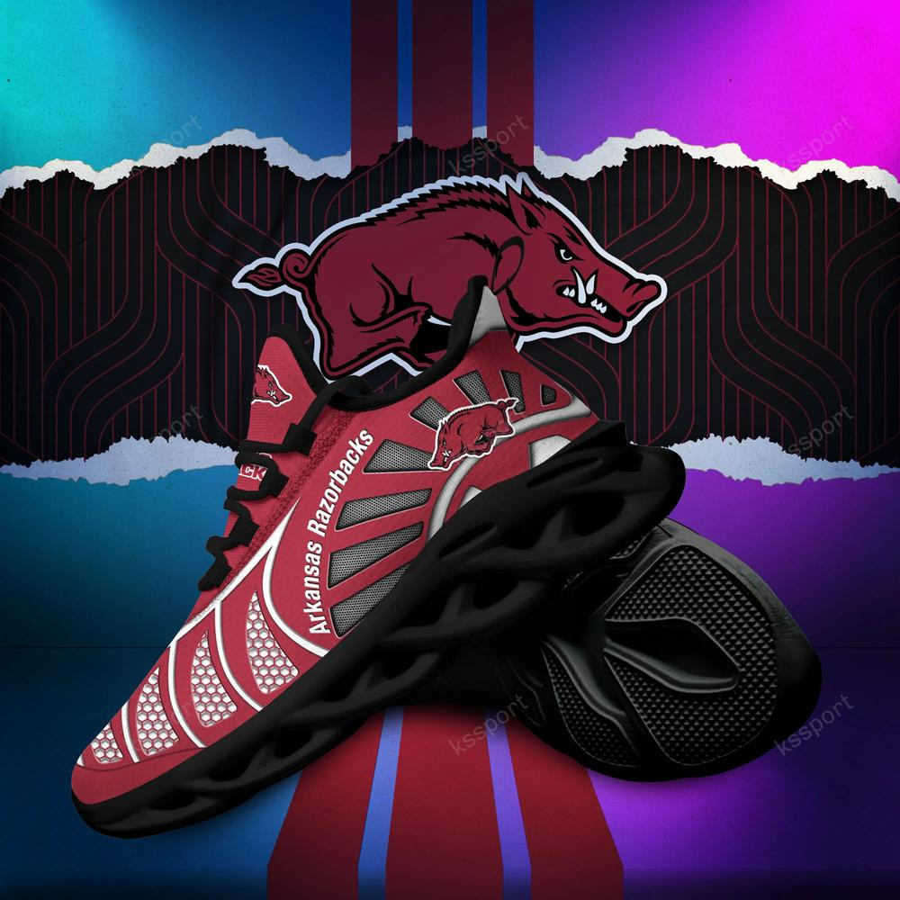 Arkansas Razorbacks Max Soul Clunky, Black And White Running Shoes - Famjoys Arkansas Razorbacks Max Soul Clunky, Black And White Running Shoes - Famjoys