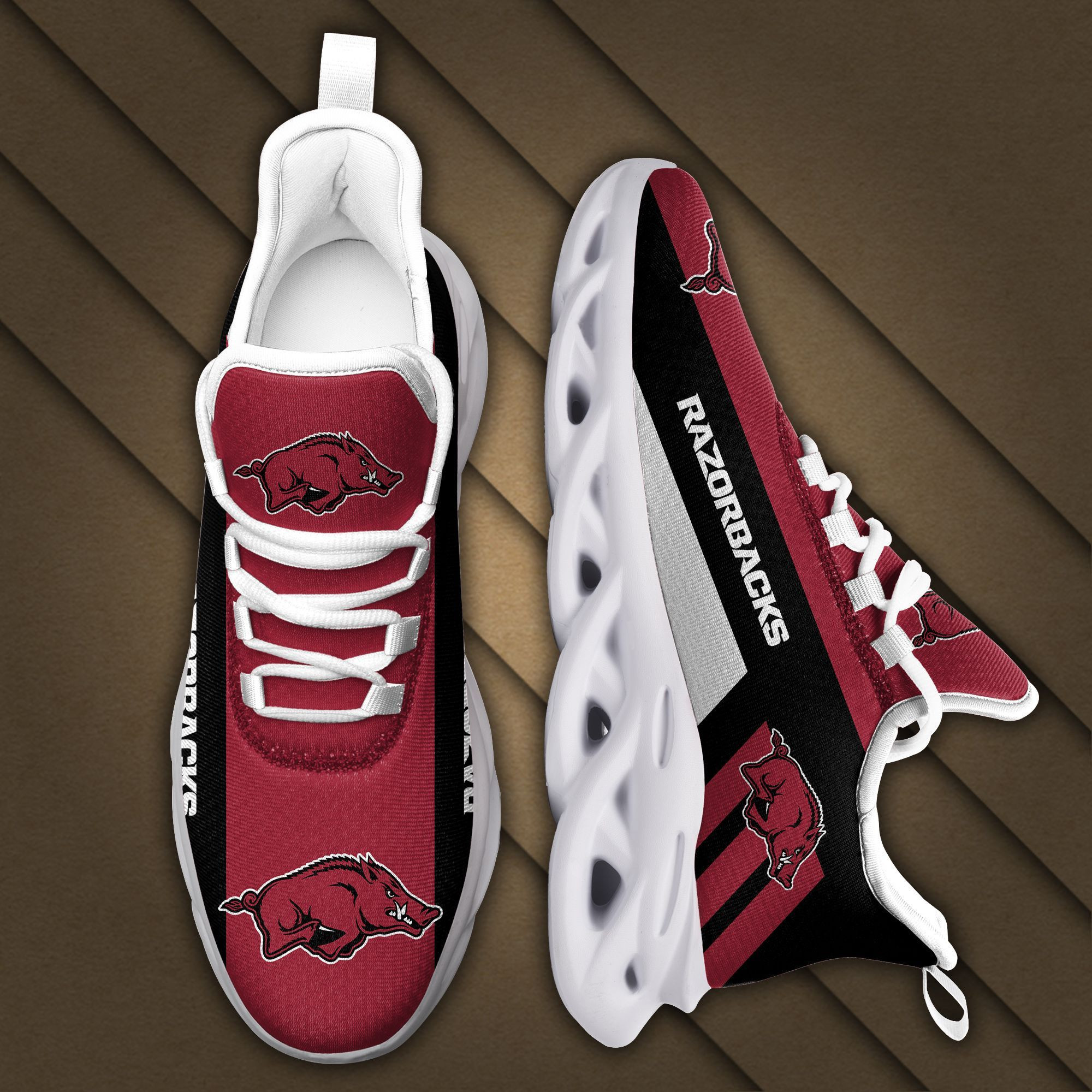 Arkansas Razorbacks Max Soul Sneakers Shoes - Famjoys Arkansas Razorbacks Max Soul Sneakers Shoes - Famjoys