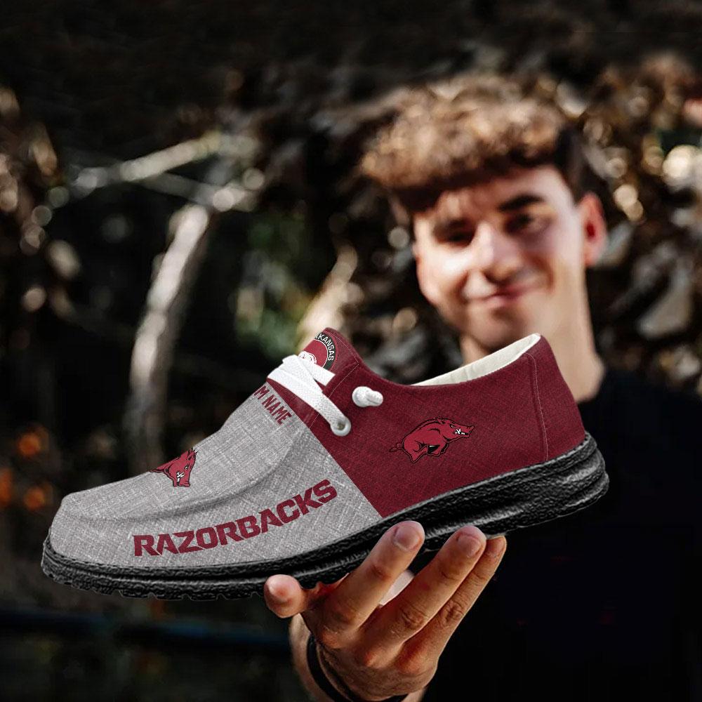 Arkansas Razorbacks Personalized Hey Dude Shoes - Famjoys Arkansas Razorbacks Personalized Hey Dude Shoes - Famjoys