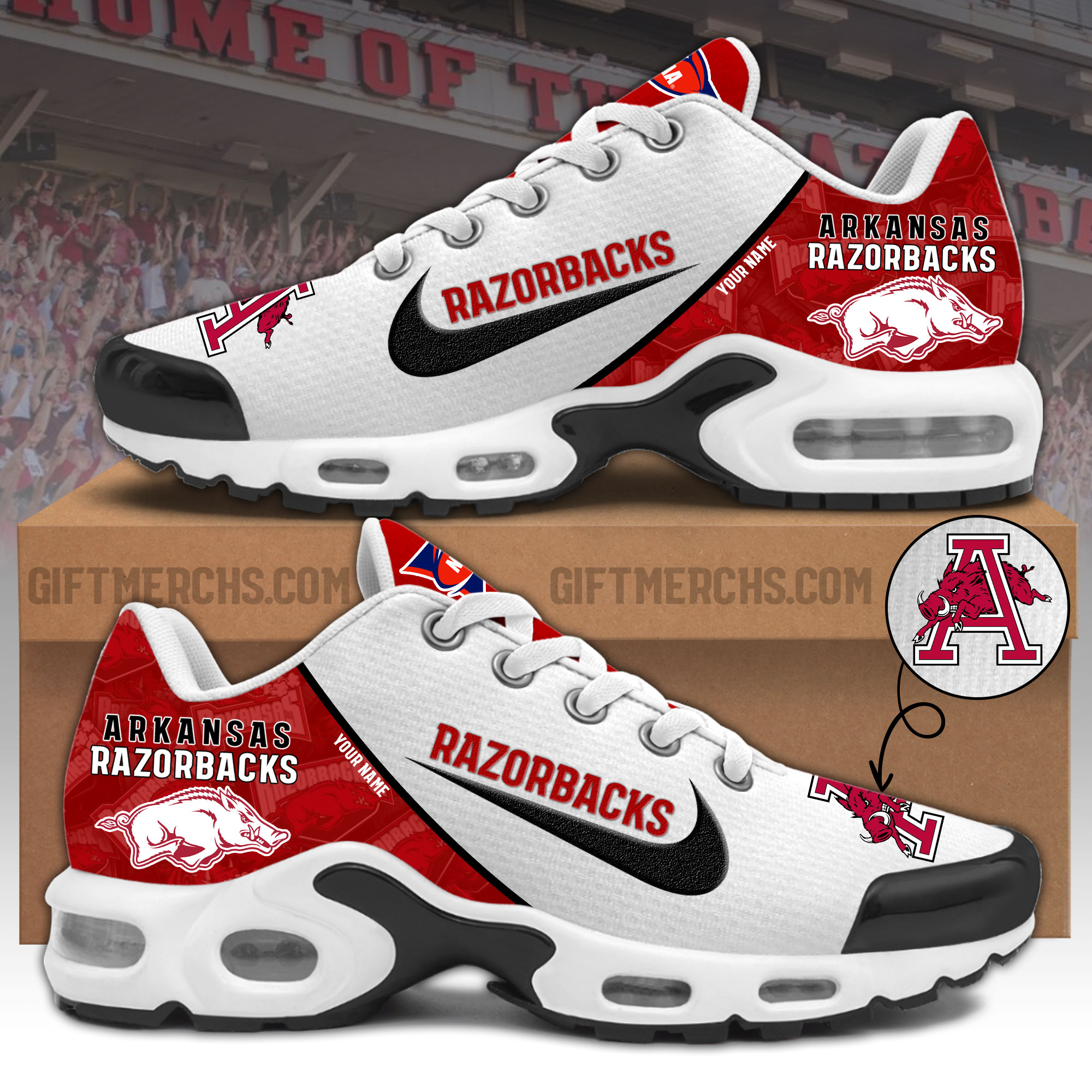 Arkansas Razorbacks Personalized Shoes - Famjoys Arkansas Razorbacks Personalized Shoes - Famjoys