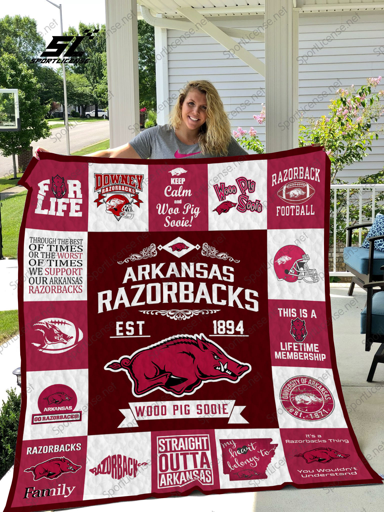 Arkansas Razorbacks Quilt Blanket 01 - Famjoys Arkansas Razorbacks Quilt Blanket 01 - Famjoys