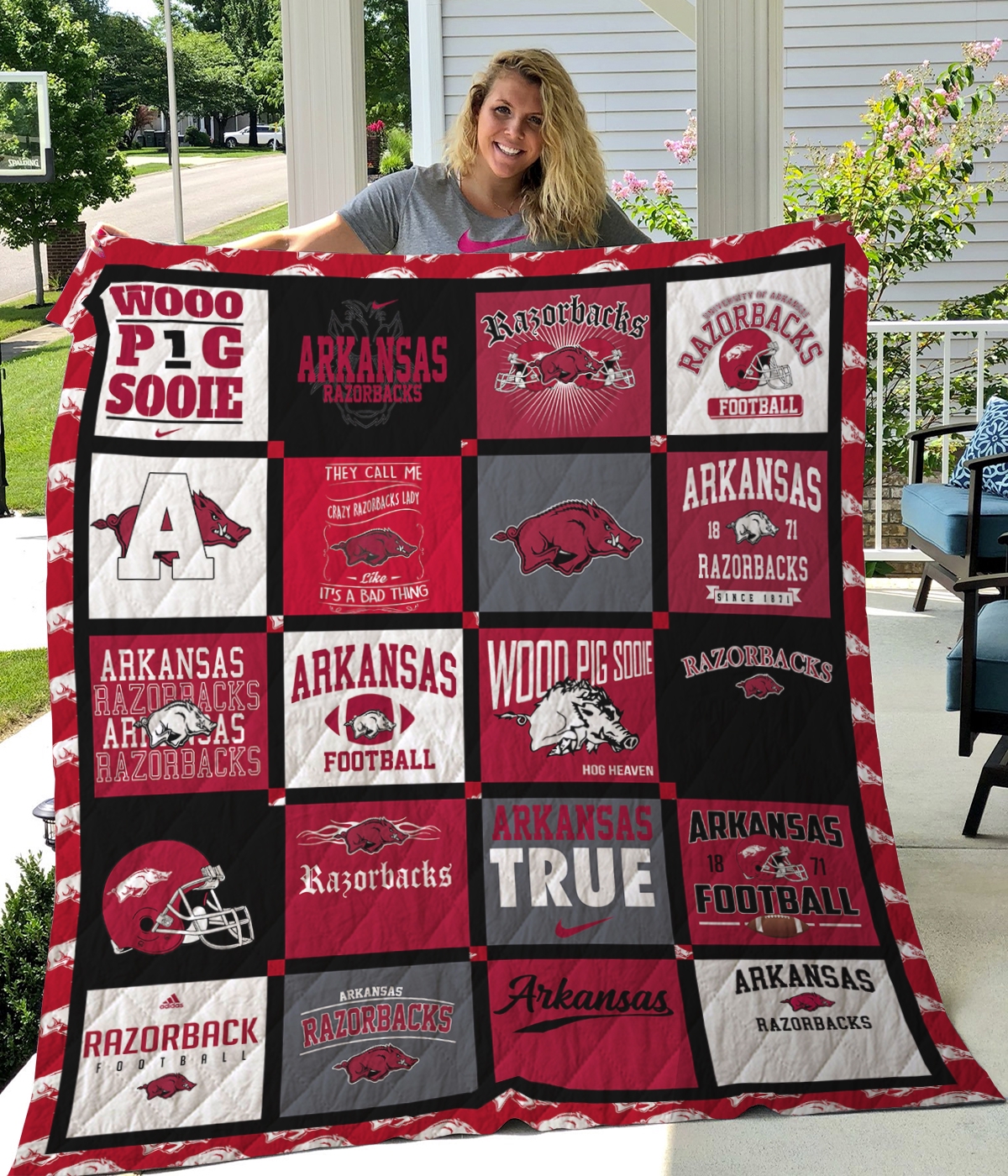 Arkansas Razorbacks Quilt Blanket - Famjoys Arkansas Razorbacks Quilt Blanket - Famjoys