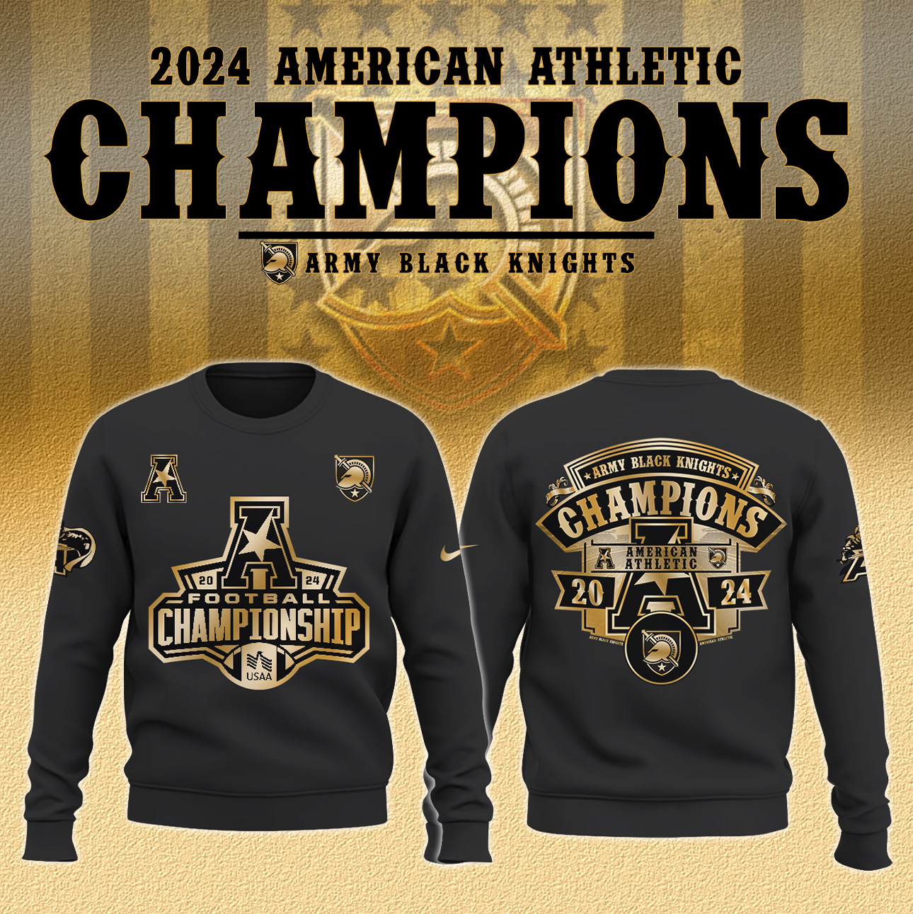 Army Black Knights American Athletic Champions Sweatshirt - Famjoys Army Black Knights American Athletic Champions Sweatshirt - Famjoys
