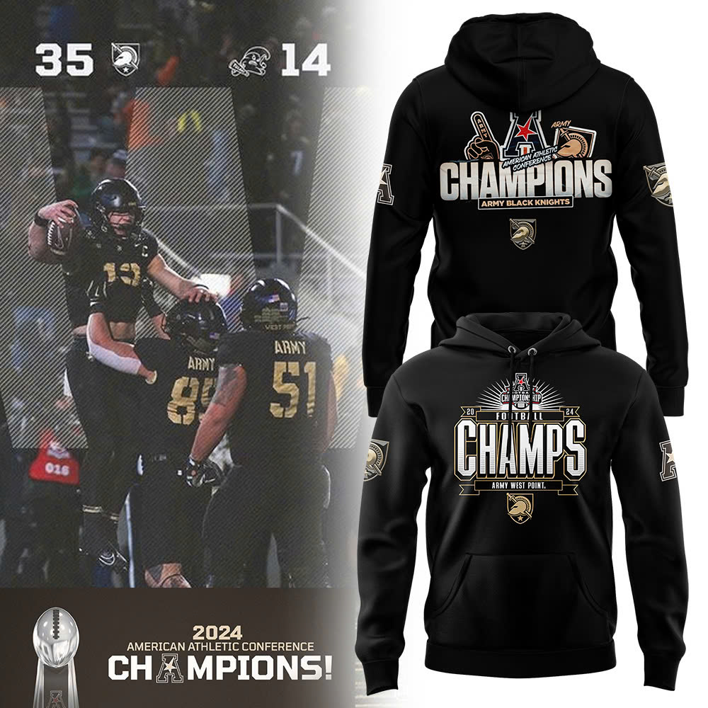 Army Black Knights Football ACC Champions Premium Pullover Hoodie - Famjoys Army Black Knights Football ACC Champions Premium Pullover Hoodie - Famjoys