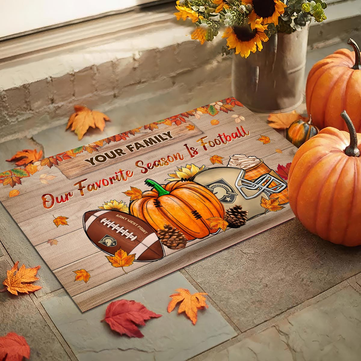 Army Black Knights Our Favorite Season is Football Doormat - Famjoys Army Black Knights Our Favorite Season is Football Doormat - Famjoys