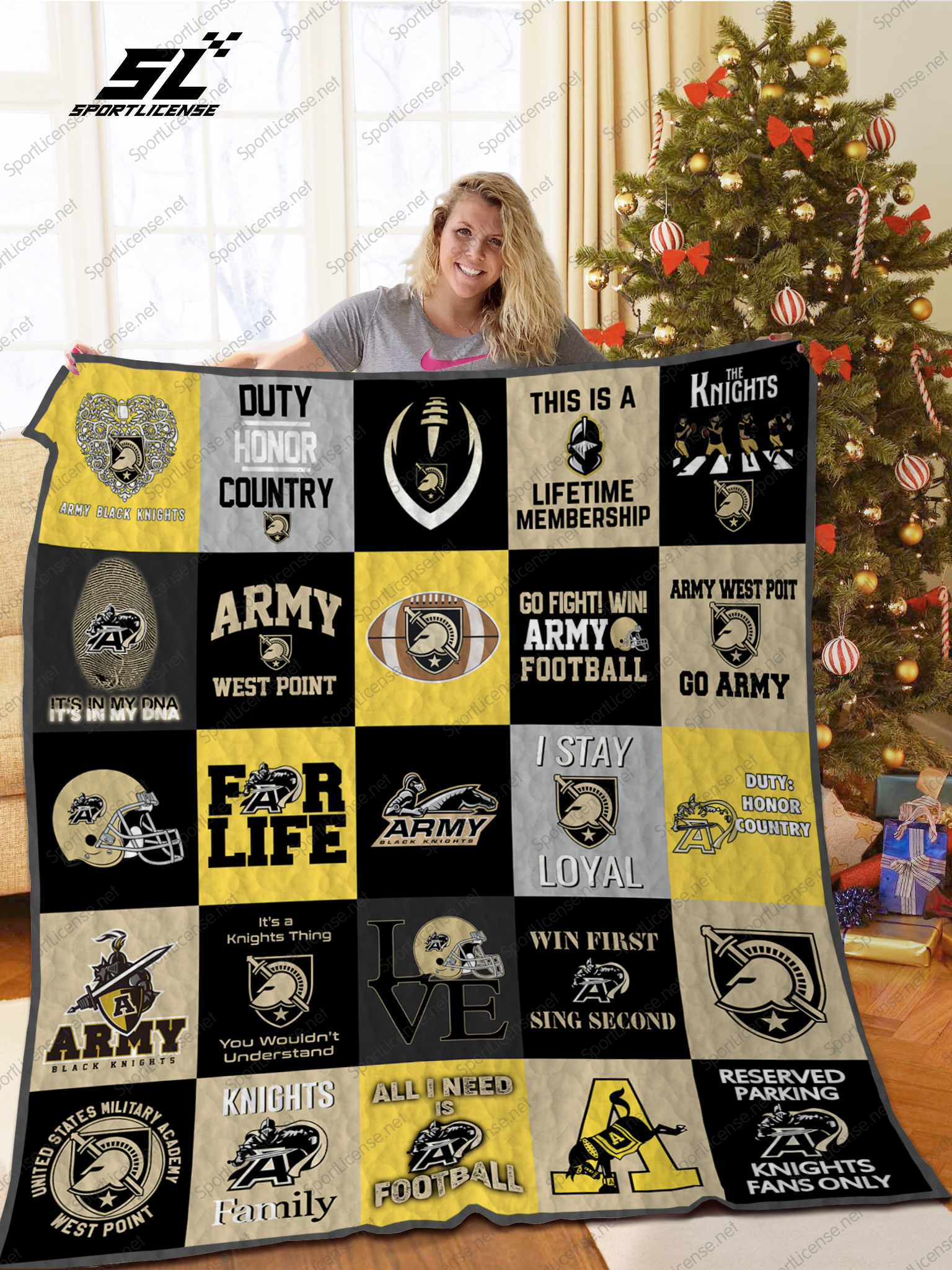Army Black Knights Quilt Blanket Ver 03 - Famjoys Army Black Knights Quilt Blanket Ver 03 - Famjoys