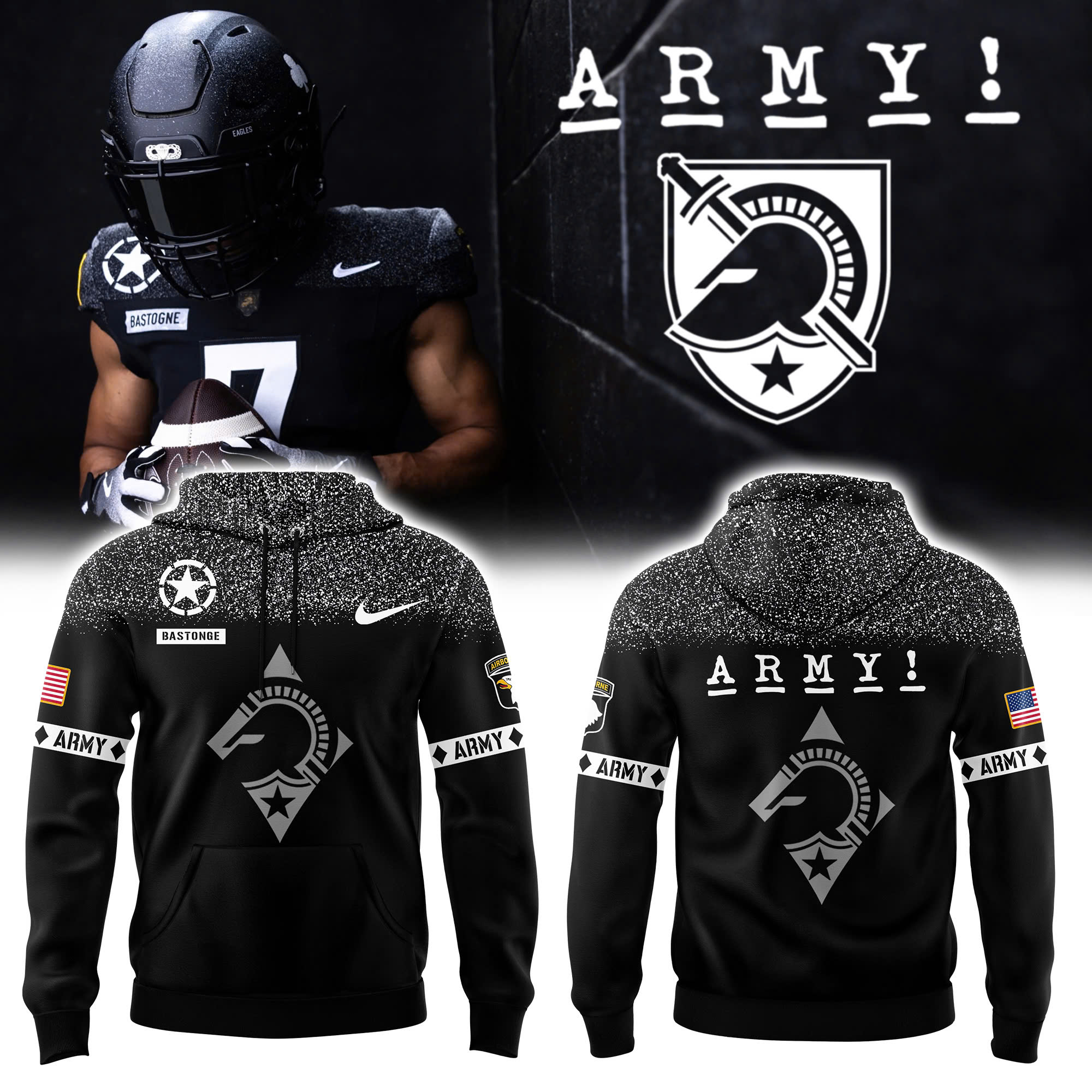 Army Football 1St Airborne's Rendezvous Spades Club Fleece Edition Hoodie - Famjoys Army Football 1St Airborne's Rendezvous Spades Club Fleece Edition Hoodie - Famjoys