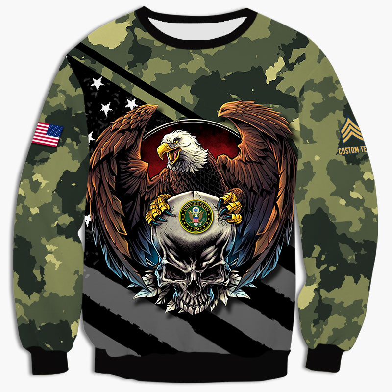 Army Military Personalized Rank and Name t-shirt hoodie apparel 3D full printing - Famjoys Army Military Personalized Rank and Name t-shirt hoodie apparel 3D full printing - Famjoys
