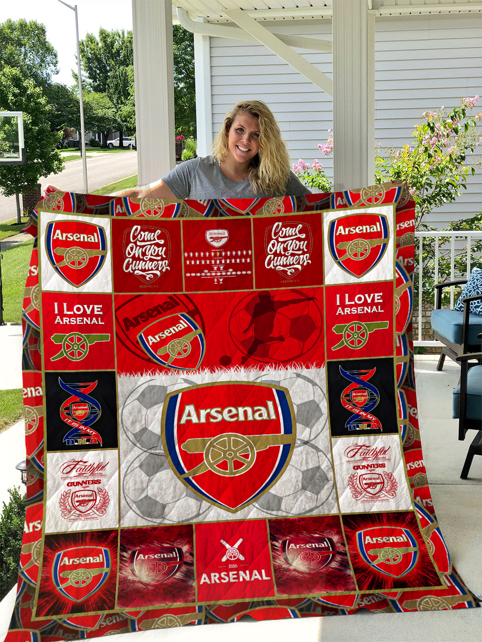 Arsenal F.c Quilt Blanket - Famjoys Arsenal F.c Quilt Blanket - Famjoys
