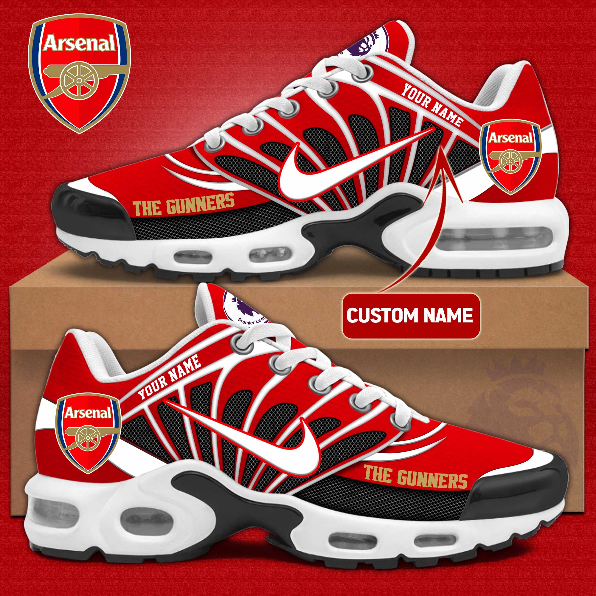 Arsenal Personalized Shoes #3 - Famjoys Arsenal Personalized Shoes #3 - Famjoys