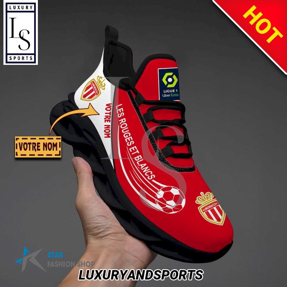 AS Monaco Ligue 1 Custom Name Max Soul Shoes - Famjoys AS Monaco Ligue 1 Custom Name Max Soul Shoes - Famjoys