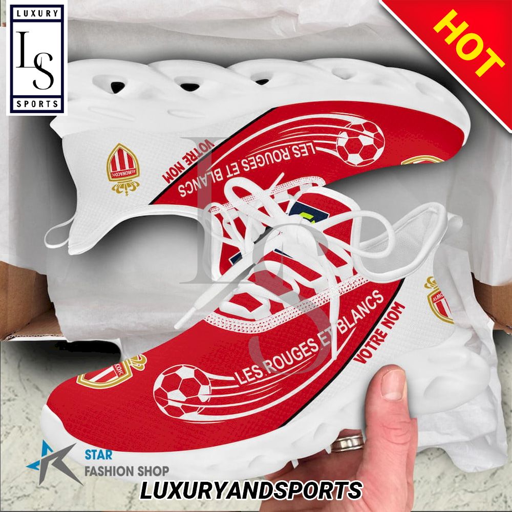 AS Monaco Ligue 1 Custom Name Max Soul Shoes - Famjoys AS Monaco Ligue 1 Custom Name Max Soul Shoes - Famjoys