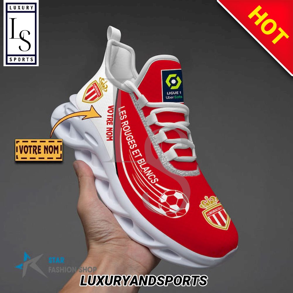 AS Monaco Ligue 1 Custom Name Max Soul Shoes - Famjoys AS Monaco Ligue 1 Custom Name Max Soul Shoes - Famjoys