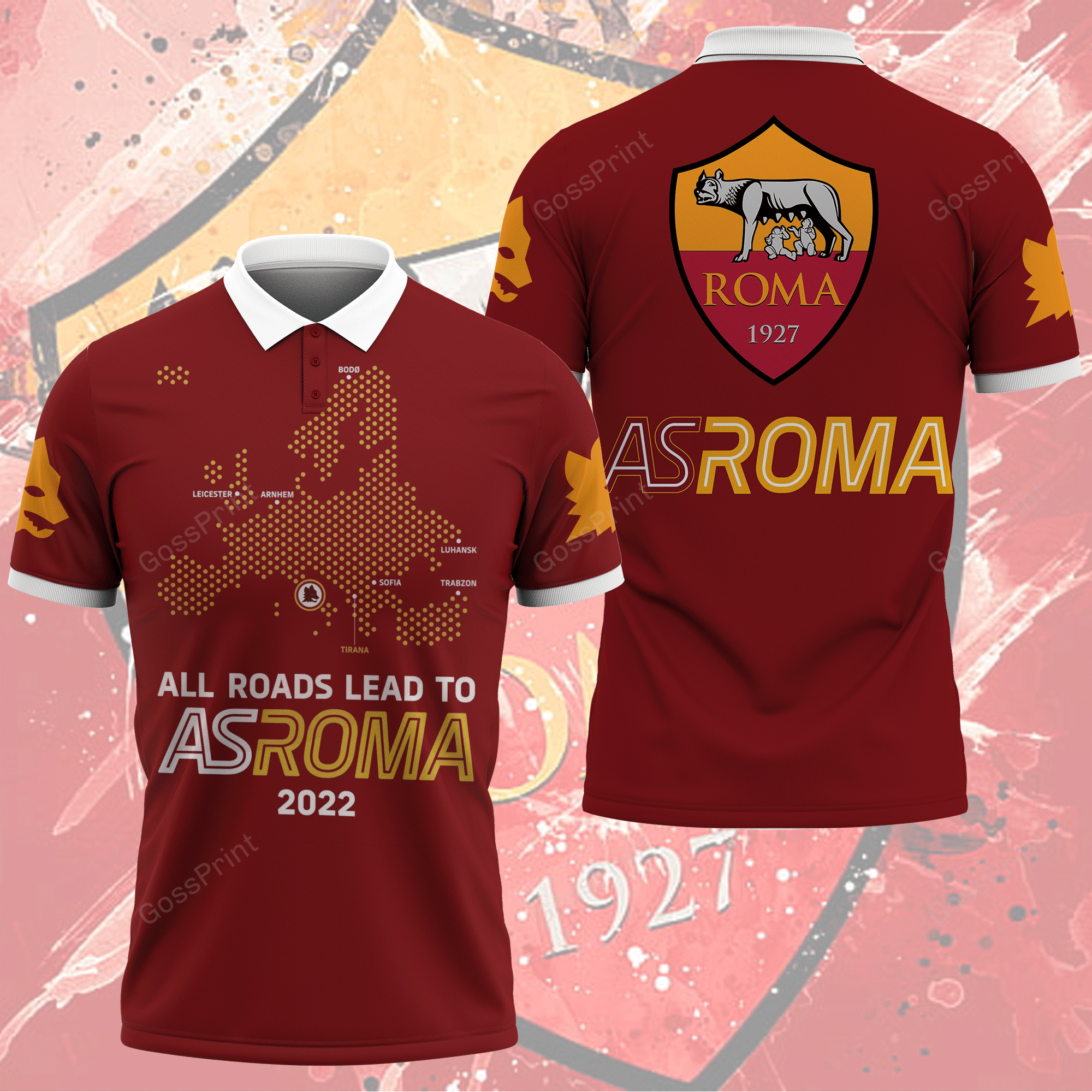 AS ROMA Polo Shirt Ver 1 - Famjoys AS ROMA Polo Shirt Ver 1 - Famjoys