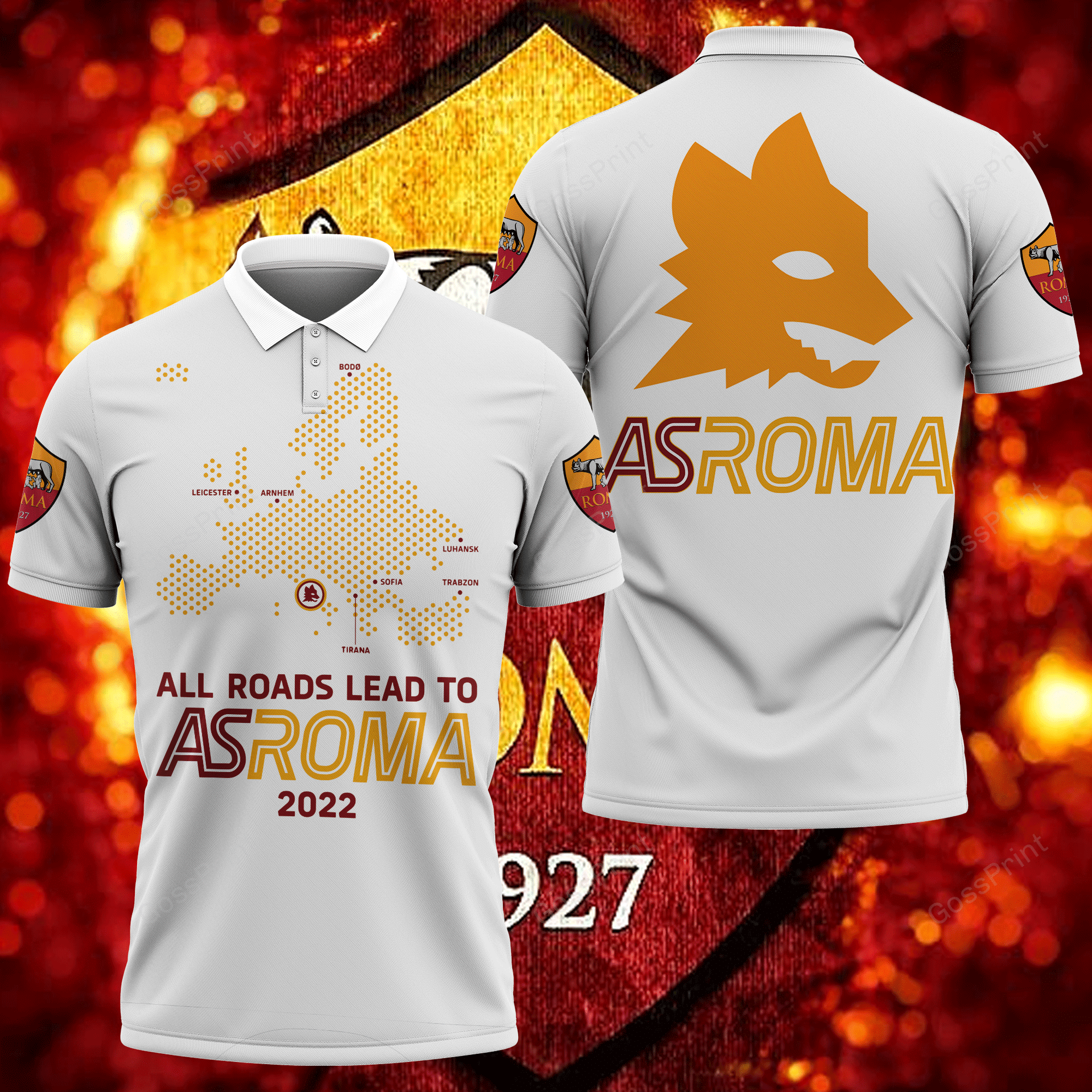 AS ROMA Polo Shirt Ver 4 - Famjoys AS ROMA Polo Shirt Ver 4 - Famjoys