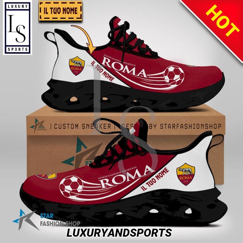 AS Roma Serie A Custom Name Max Soul Shoes - Famjoys AS Roma Serie A Custom Name Max Soul Shoes - Famjoys