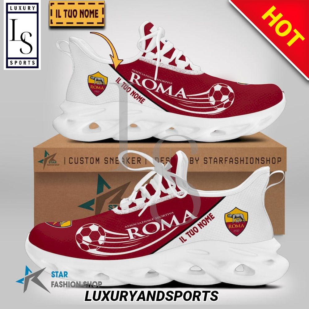 AS Roma Serie A Custom Name Max Soul Shoes - Famjoys AS Roma Serie A Custom Name Max Soul Shoes - Famjoys