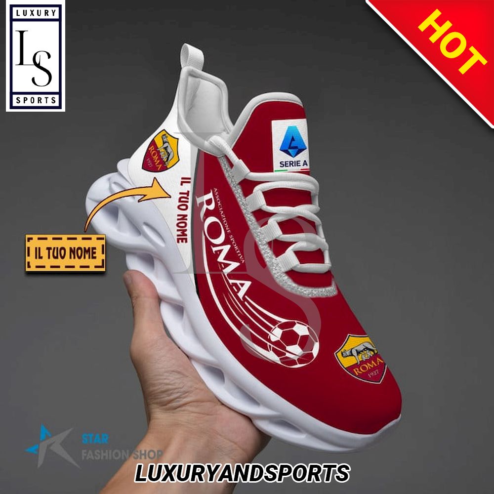 AS Roma Serie A Custom Name Max Soul Shoes - Famjoys AS Roma Serie A Custom Name Max Soul Shoes - Famjoys