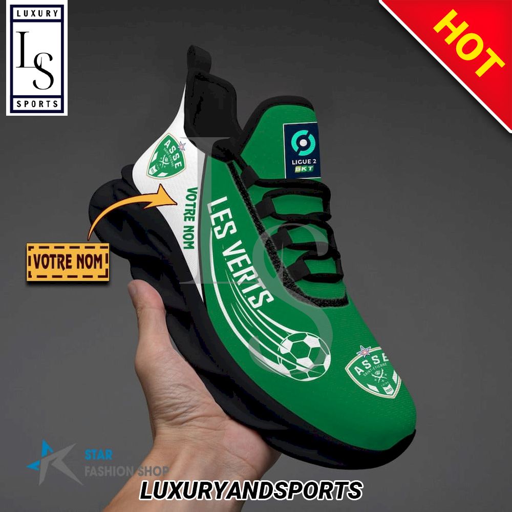 AS Saint-Etienne Ligue 2 Custom Name Max Soul Shoes - Famjoys AS Saint-Etienne Ligue 2 Custom Name Max Soul Shoes - Famjoys