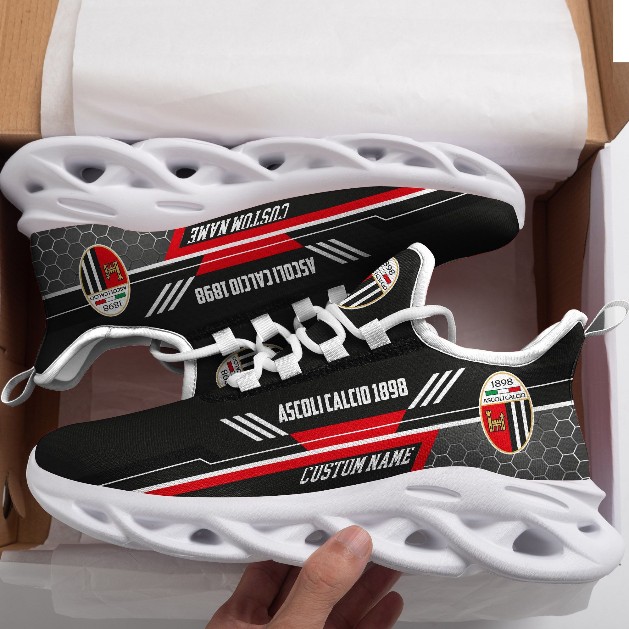Ascoli Calcio Custom Personalized Max Soul Sneakers Shoes - Famjoys Ascoli Calcio Custom Personalized Max Soul Sneakers Shoes - Famjoys