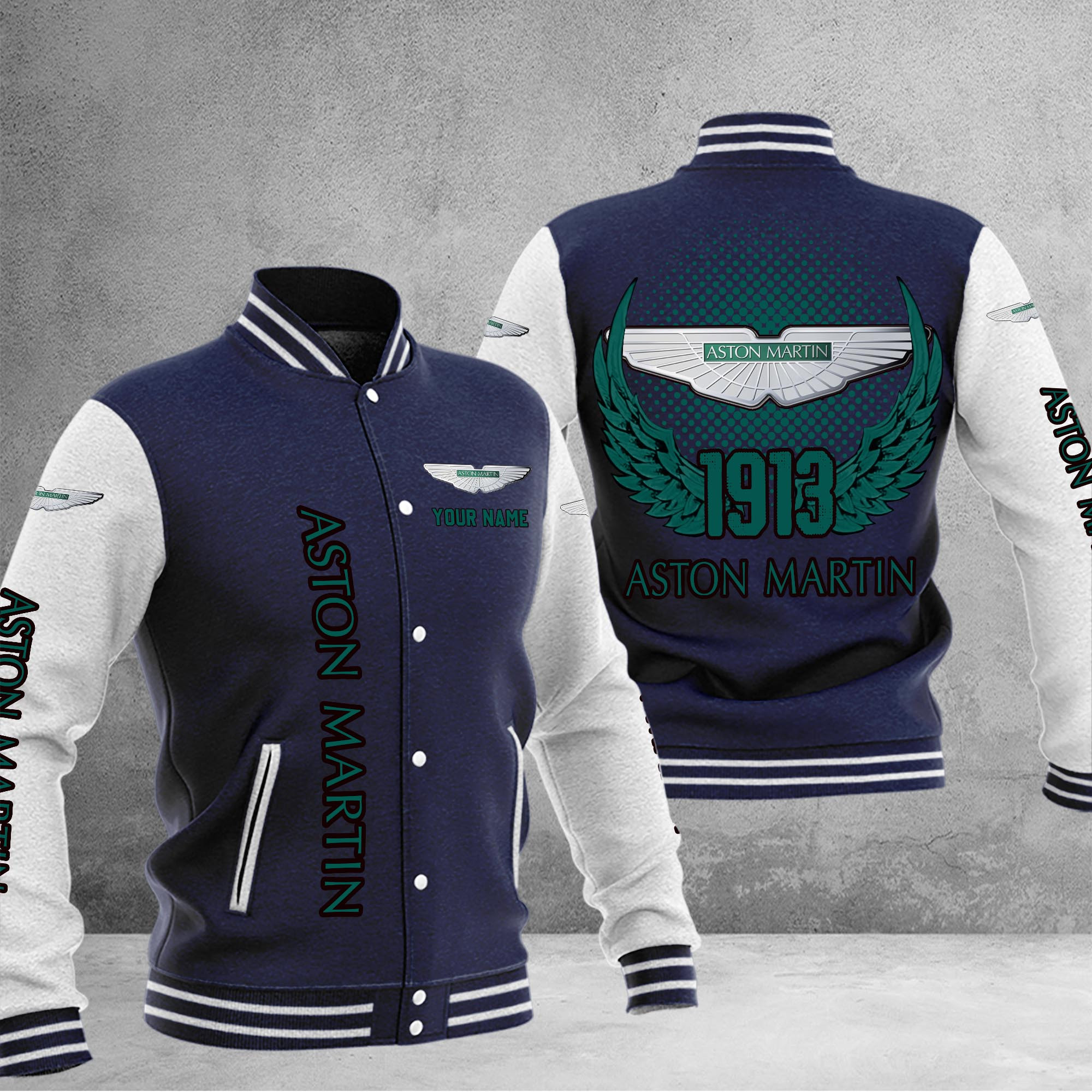 Aston-Martin DMHJ10 Baseball Jacket Multicolor - Famjoys Aston-Martin DMHJ10 Baseball Jacket Multicolor - Famjoys