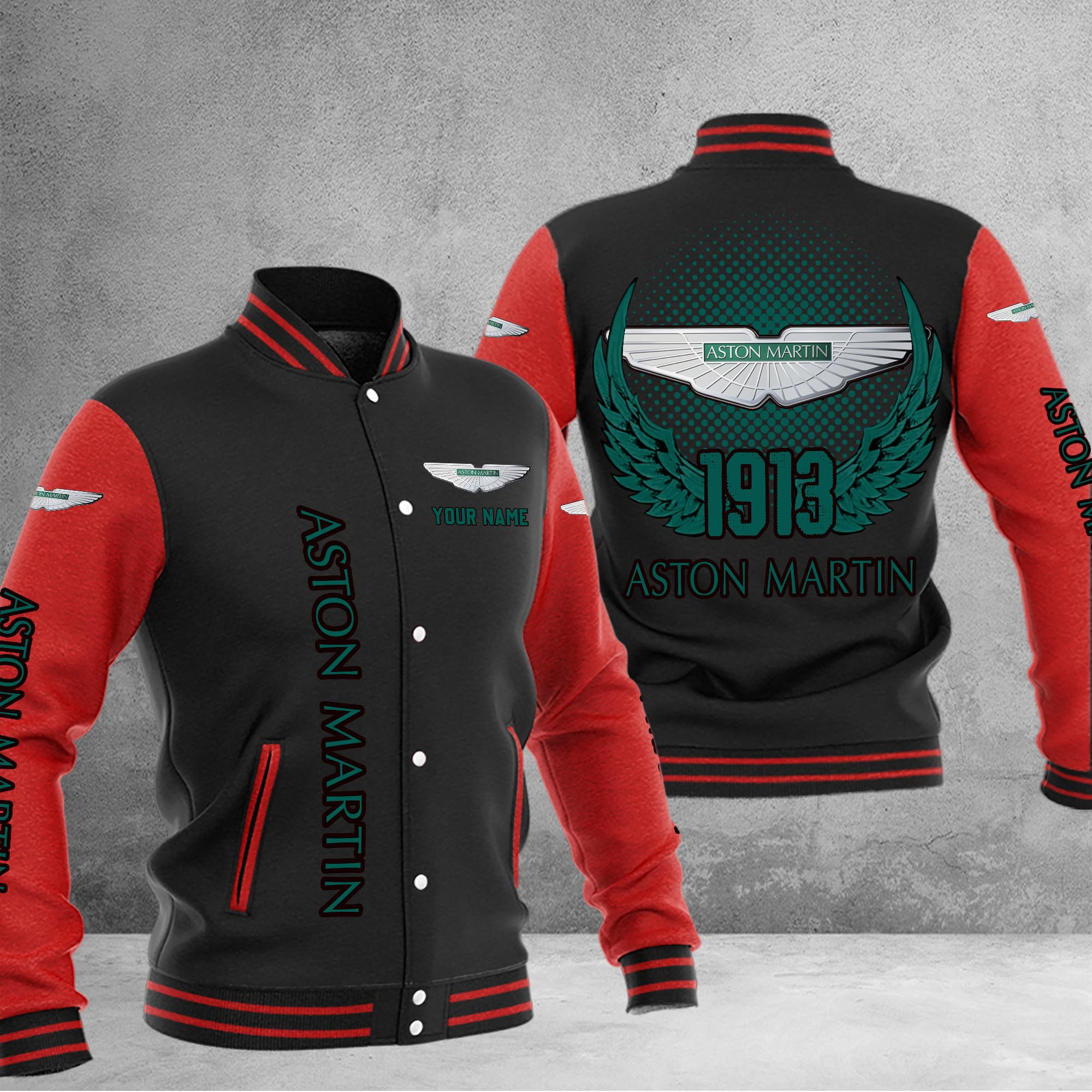 Aston-Martin DMHJ10 Baseball Jacket Multicolor - Famjoys Aston-Martin DMHJ10 Baseball Jacket Multicolor - Famjoys