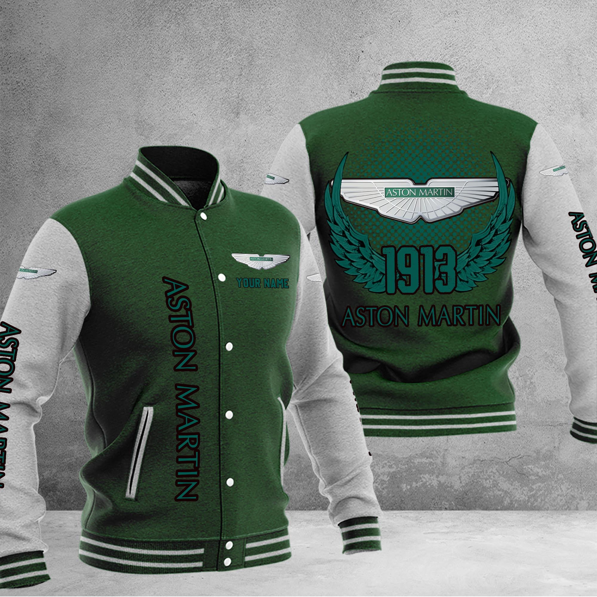 Aston-Martin DMHJ10 Baseball Jacket Multicolor - Famjoys Aston-Martin DMHJ10 Baseball Jacket Multicolor - Famjoys