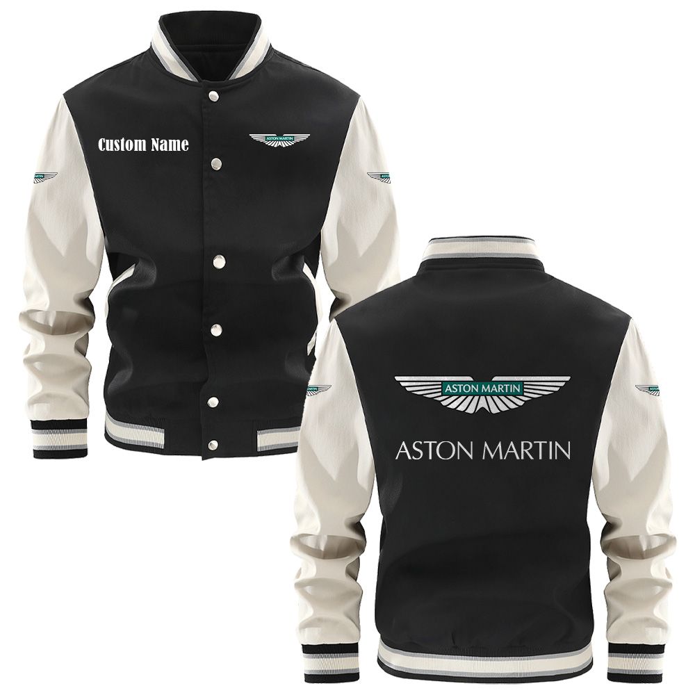 Aston Martin Varsity Jacket, Baseball jacket, Letterman Jacket Customize Name, Multicolor - Famjoys Aston Martin Varsity Jacket, Baseball jacket, Letterman Jacket Customize Name, Multicolor - Famjoys