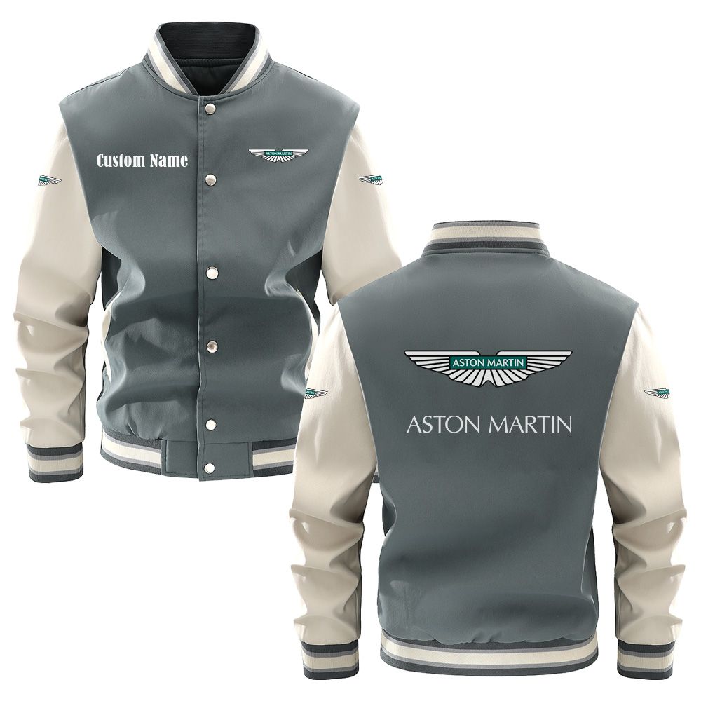 Aston Martin Varsity Jacket, Baseball jacket, Letterman Jacket Customize Name, Multicolor - Famjoys Aston Martin Varsity Jacket, Baseball jacket, Letterman Jacket Customize Name, Multicolor - Famjoys