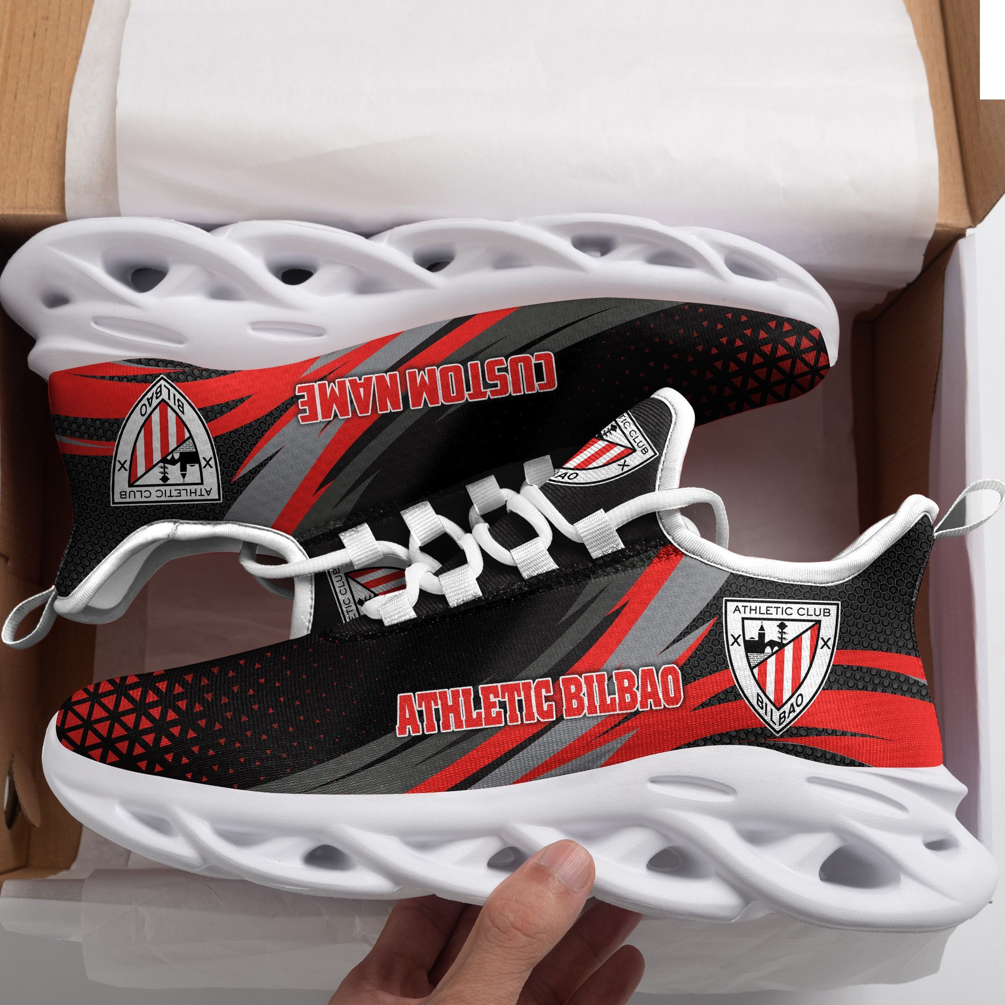 Athletic Bilbao Triangle Custom Personalized Max Soul Sneakers Shoes