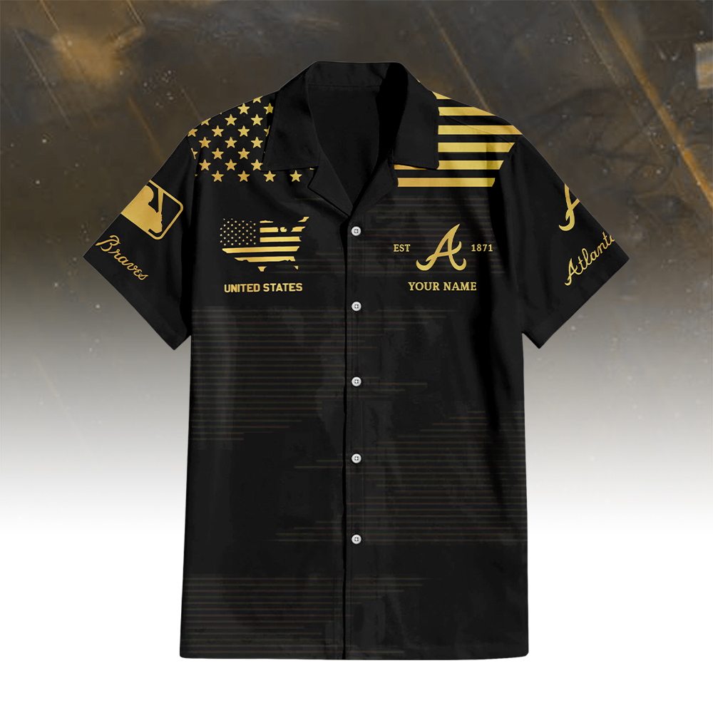Atlanta Braves Golden Hawaiian Shirt - Famjoys Atlanta Braves Golden Hawaiian Shirt - Famjoys