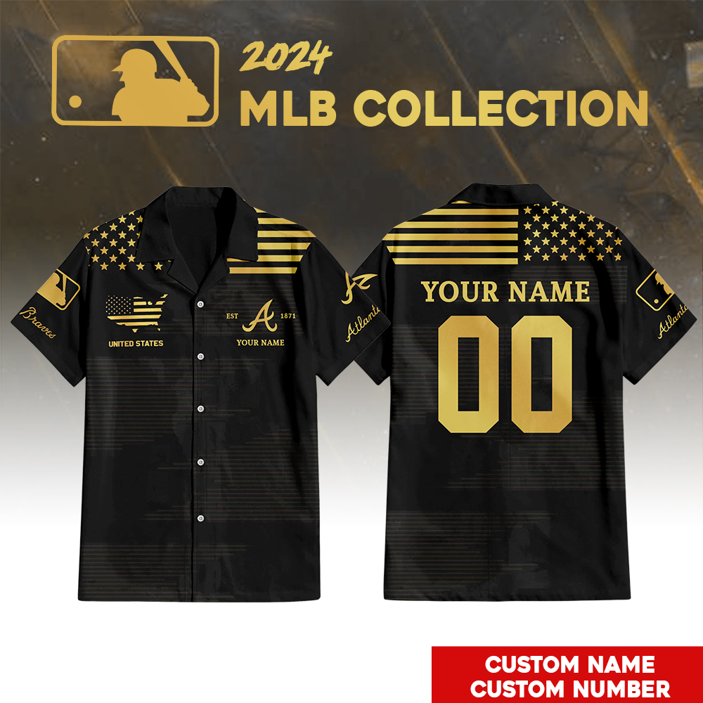 Atlanta Braves Golden Hawaiian Shirt - Famjoys Atlanta Braves Golden Hawaiian Shirt - Famjoys
