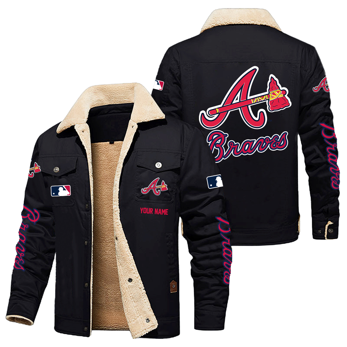 Atlanta Braves H111 Fleece Jacket SP11042402ID10DS10 - Famjoys Atlanta Braves H111 Fleece Jacket SP11042402ID10DS10 - Famjoys