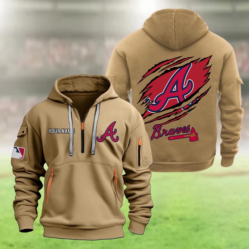 Atlanta Braves Heavy Hoodie - Famjoys Atlanta Braves Heavy Hoodie - Famjoys
