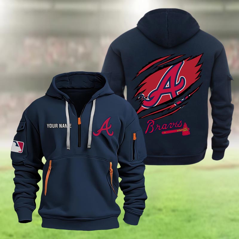 Atlanta Braves Heavy Hoodie - Famjoys Atlanta Braves Heavy Hoodie - Famjoys