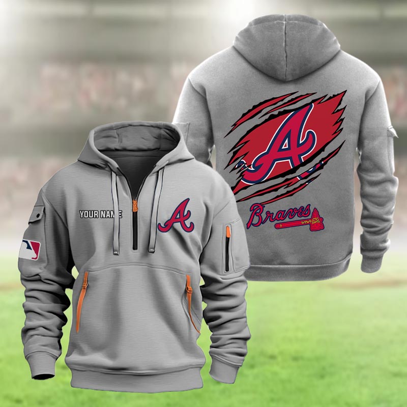 Atlanta Braves Heavy Hoodie - Famjoys Atlanta Braves Heavy Hoodie - Famjoys