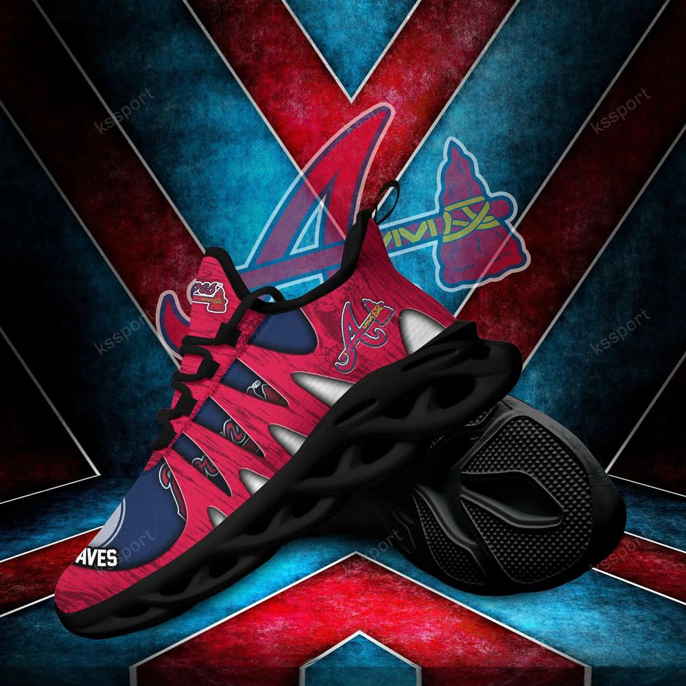 Atlanta Braves Max Soul Shoes, Running Sneakers - Famjoys Atlanta Braves Max Soul Shoes, Running Sneakers - Famjoys
