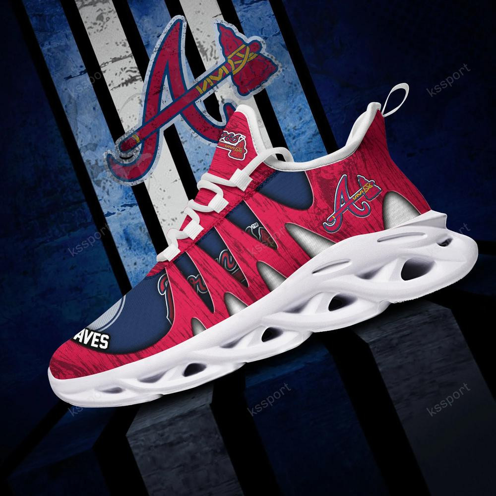 Atlanta Braves Max Soul Shoes, Running Sneakers - Famjoys Atlanta Braves Max Soul Shoes, Running Sneakers - Famjoys