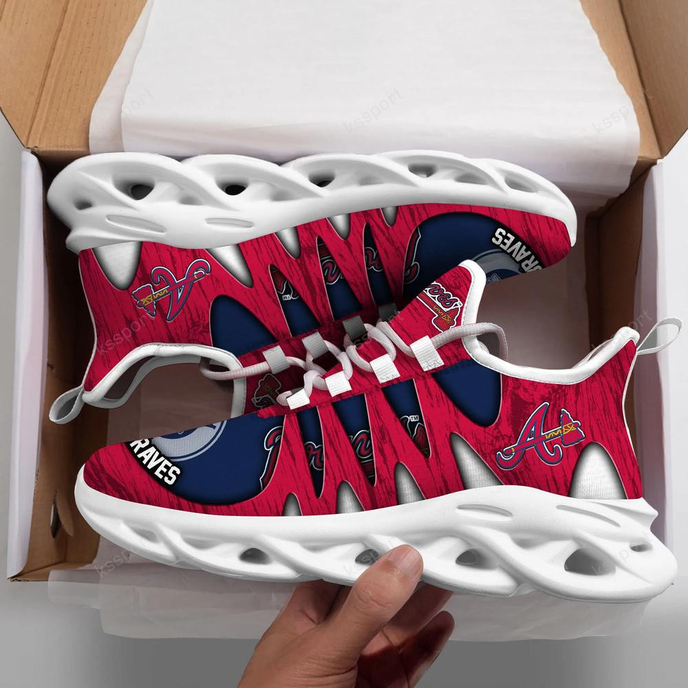 Atlanta Braves Max Soul Shoes, Running Sneakers - Famjoys Atlanta Braves Max Soul Shoes, Running Sneakers - Famjoys