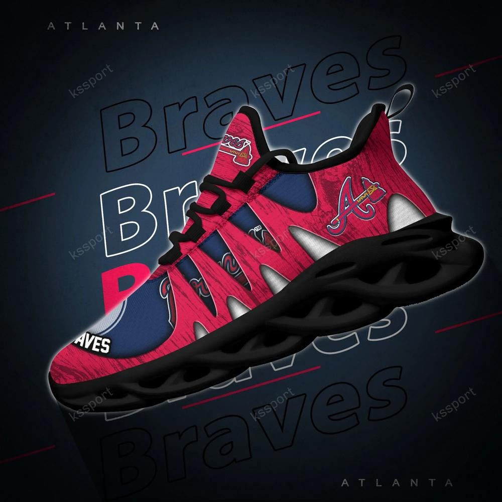 Atlanta Braves Max Soul Shoes, Running Sneakers - Famjoys Atlanta Braves Max Soul Shoes, Running Sneakers - Famjoys