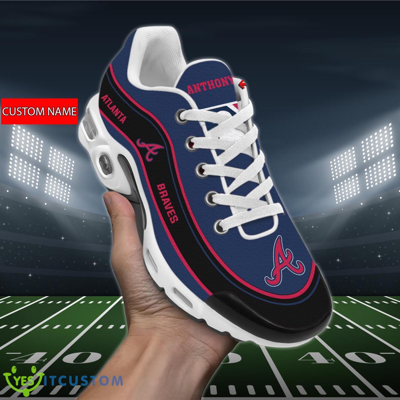 Atlanta Braves MLB Personalized Name Air Cushion Sports Shoes Sneaker KLTNS220191 - Famjoys Atlanta Braves MLB Personalized Name Air Cushion Sports Shoes Sneaker KLTNS220191 - Famjoys