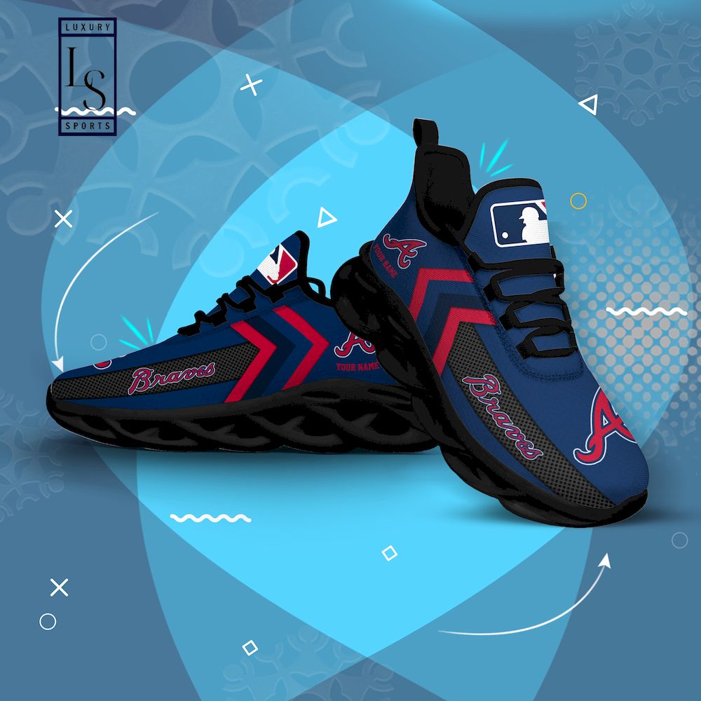 Atlanta Braves Personalized Max Soul Shoes - Famjoys Atlanta Braves Personalized Max Soul Shoes - Famjoys
