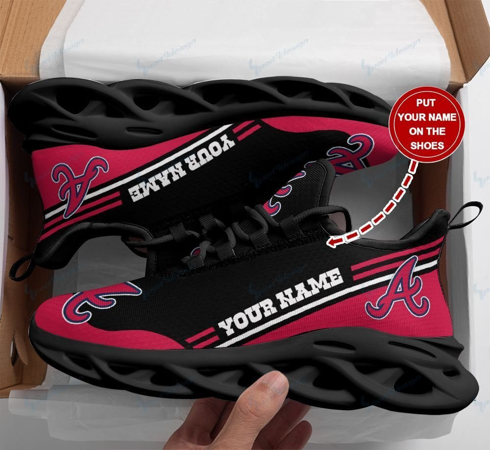 Atlanta Braves Personalized Max Soul YZ Running Sneakers 112 - Famjoys Atlanta Braves Personalized Max Soul YZ Running Sneakers 112 - Famjoys