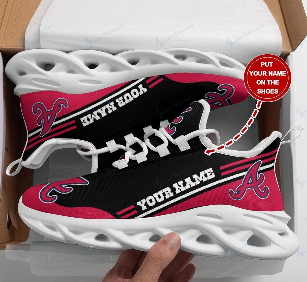 Atlanta Braves Personalized Max Soul YZ Running Sneakers 112 - Famjoys Atlanta Braves Personalized Max Soul YZ Running Sneakers 112 - Famjoys