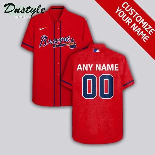 Atlanta Braves Personalized Red Hawaiian Shirt - Famjoys Atlanta Braves Personalized Red Hawaiian Shirt - Famjoys
