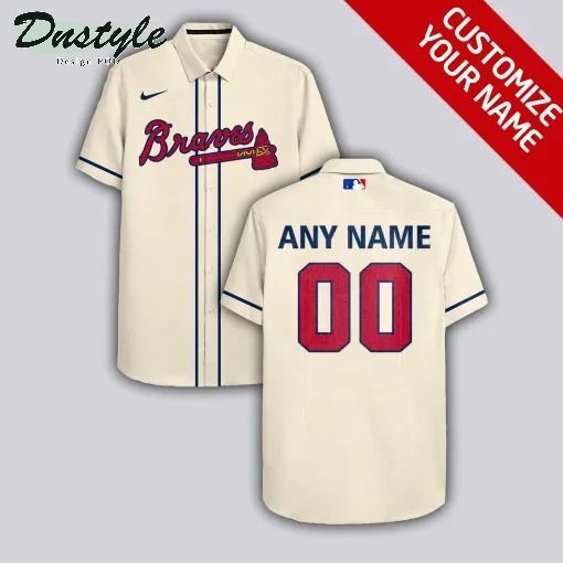 Atlanta Braves Personalized Yellow Hawaiian Shirt - Famjoys Atlanta Braves Personalized Yellow Hawaiian Shirt - Famjoys