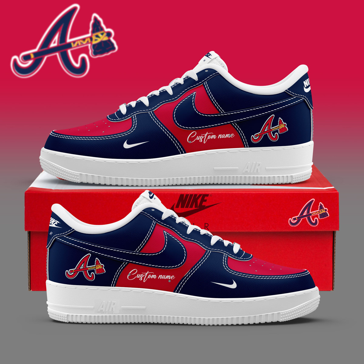 Atlanta Braves Sneakers Sneakers-SP03042408ID10DS10 - Famjoys Atlanta Braves Sneakers Sneakers-SP03042408ID10DS10 - Famjoys