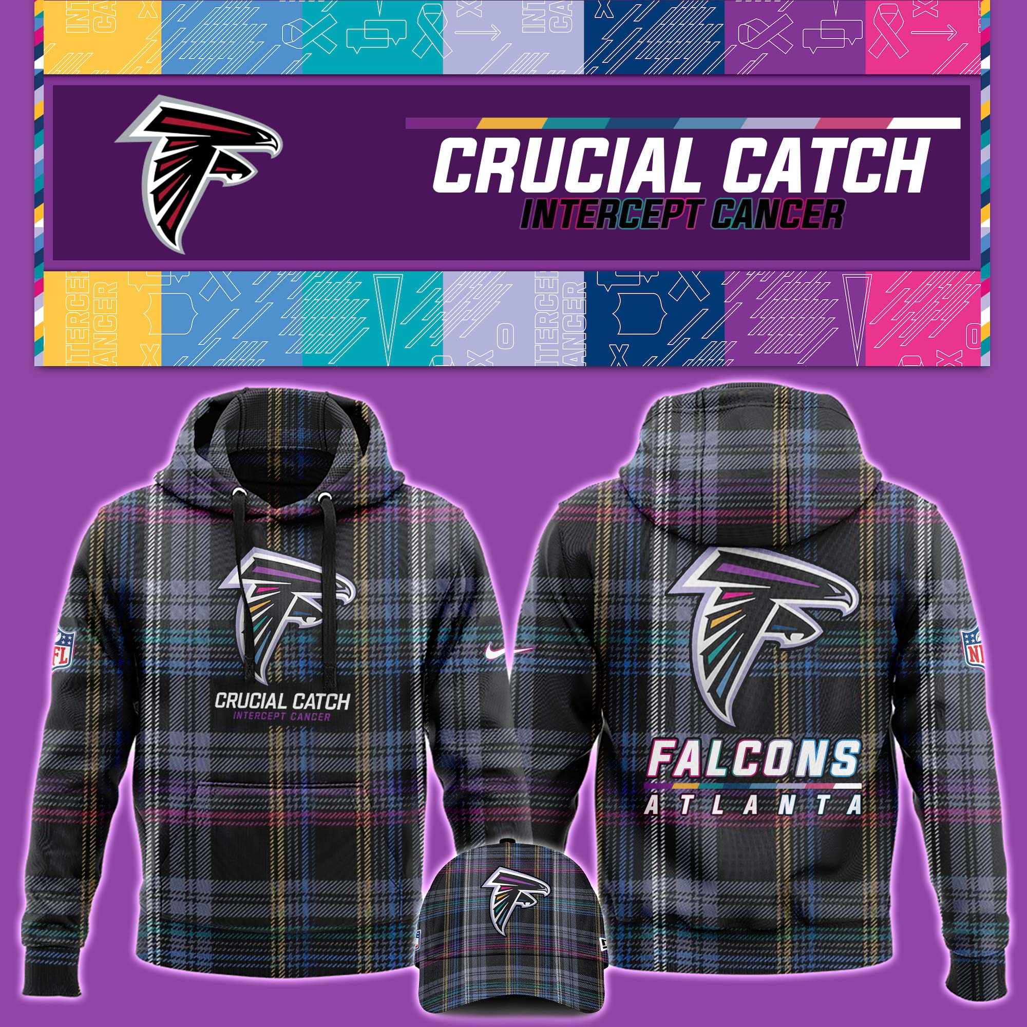 Atlanta Falcons Crucial Catch Hoodie - Famjoys Atlanta Falcons Crucial Catch Hoodie - Famjoys