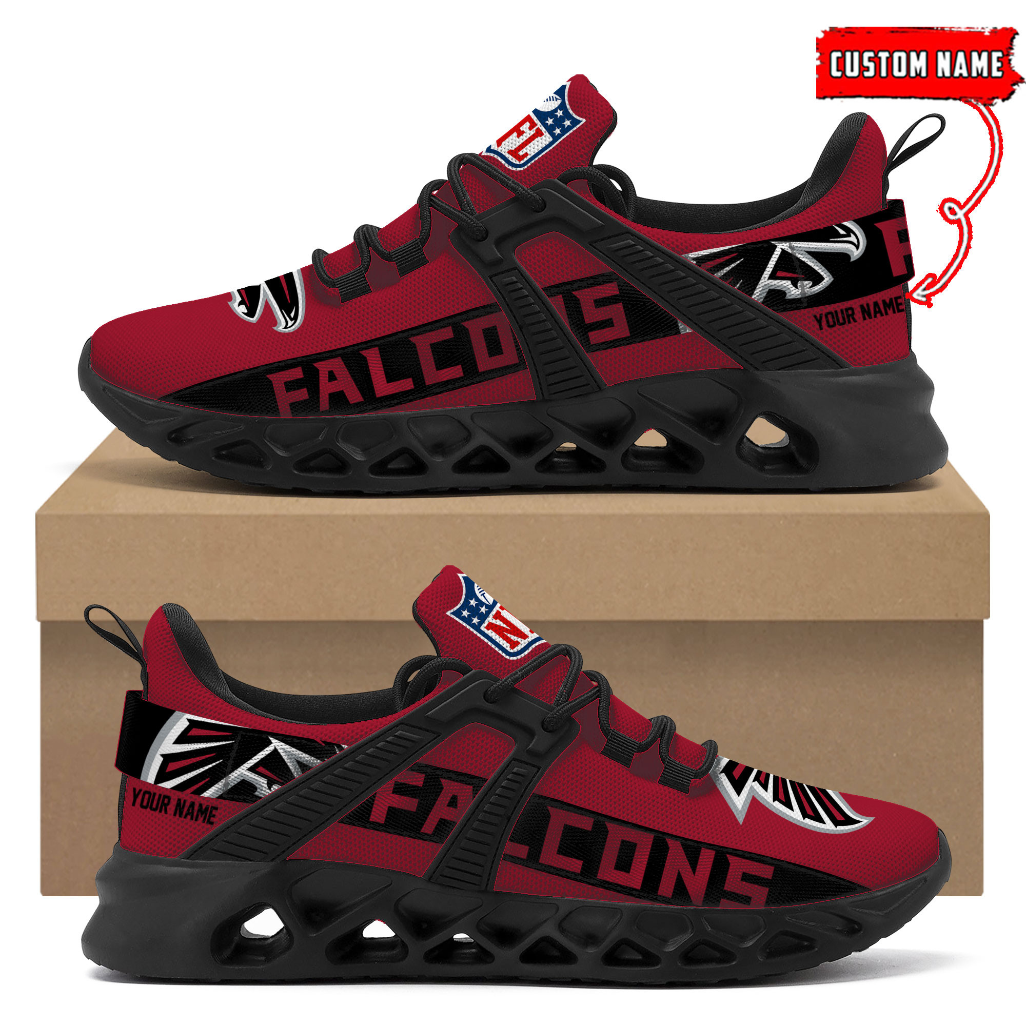 Atlanta Falcons Football Team Sport Sneakers - Famjoys Atlanta Falcons Football Team Sport Sneakers - Famjoys