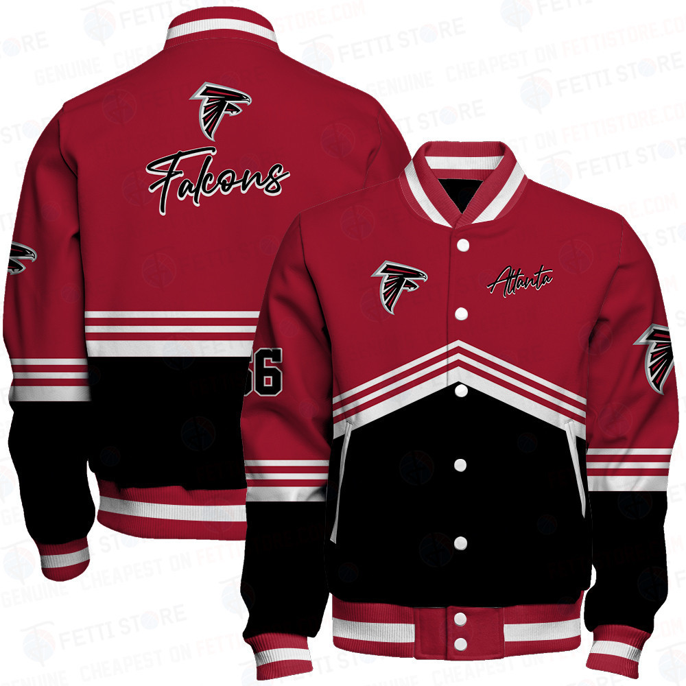 Atlanta Falcons - National Football League AOP Varsity Jacket V4 - Famjoys Atlanta Falcons - National Football League AOP Varsity Jacket V4 - Famjoys